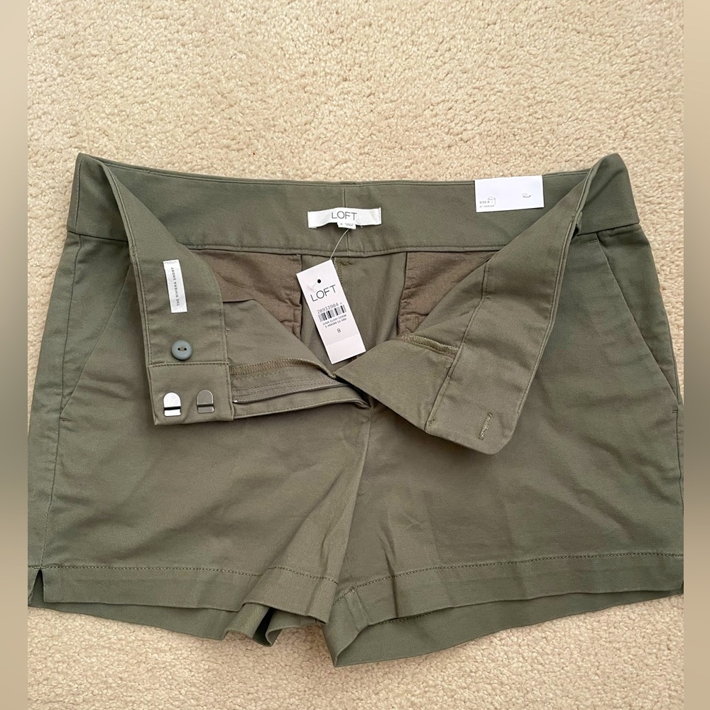 LOFT High Waist Women Shorts - Olive Green